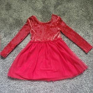 Red Velvet Dress Size 4/5T Sparkle Tulle Cat & Jack *NWOT*